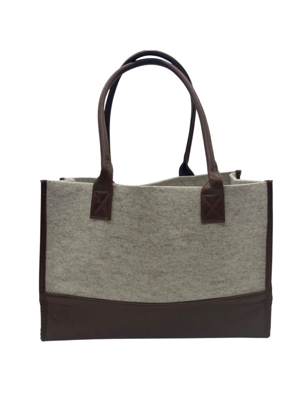 MMs Brands Cream and Brown Tote Bag